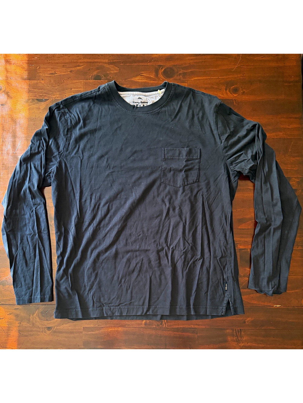 Tommy Bahama Relax Supima Cotton Jersey Pocket LS Crew Neck T-Shirt L Black